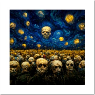 VAN GOGH STARRY STARRY SKULL Posters and Art